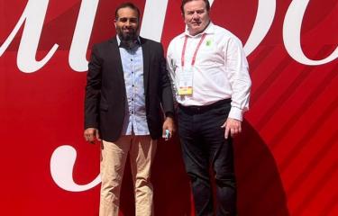 Hab Shifa founder Azam Kassim and AgriVentis Technologies chief executive Lewis Hunter at last week's Gulfood trade fair in Dubai where they explored new opportunities for the burgeoning Australian spice industry. 