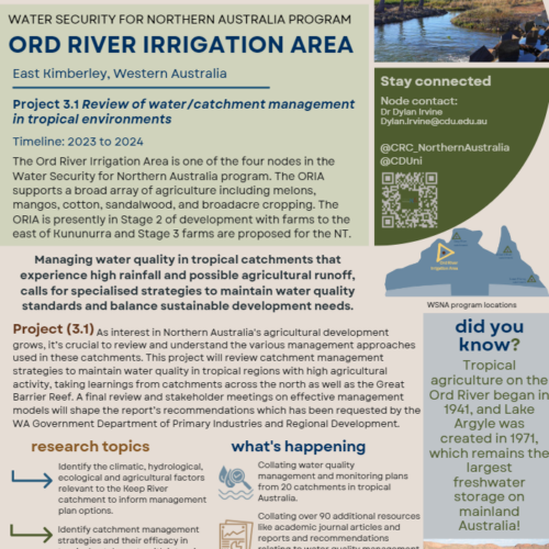 Factsheet: Ord River Irrigation Area, Water Security for Northern Australia program