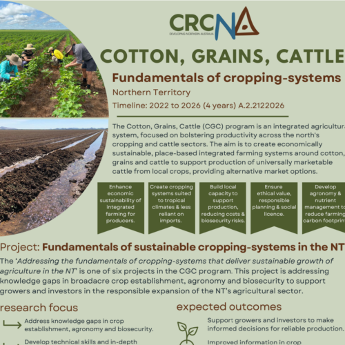 Cotton, Grains, Cattle program: Addressing the fundamentals of cropping-systems that deliver sustainable growth of agriculture in the NT